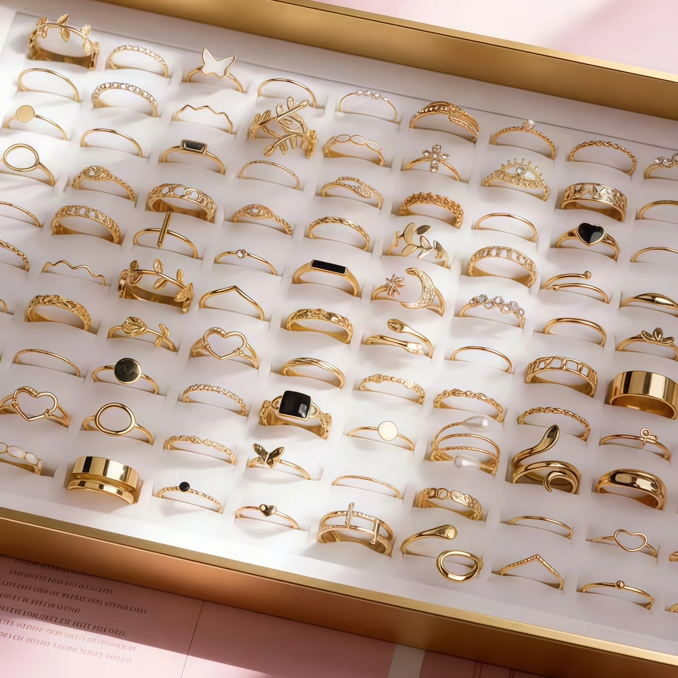 10/15/20/30/50/100Pieces Fashion Hollow-Out Rings Set For Women Mix Style Trendy Butterfly Snake Flower Daily Jewelry Party Gift
