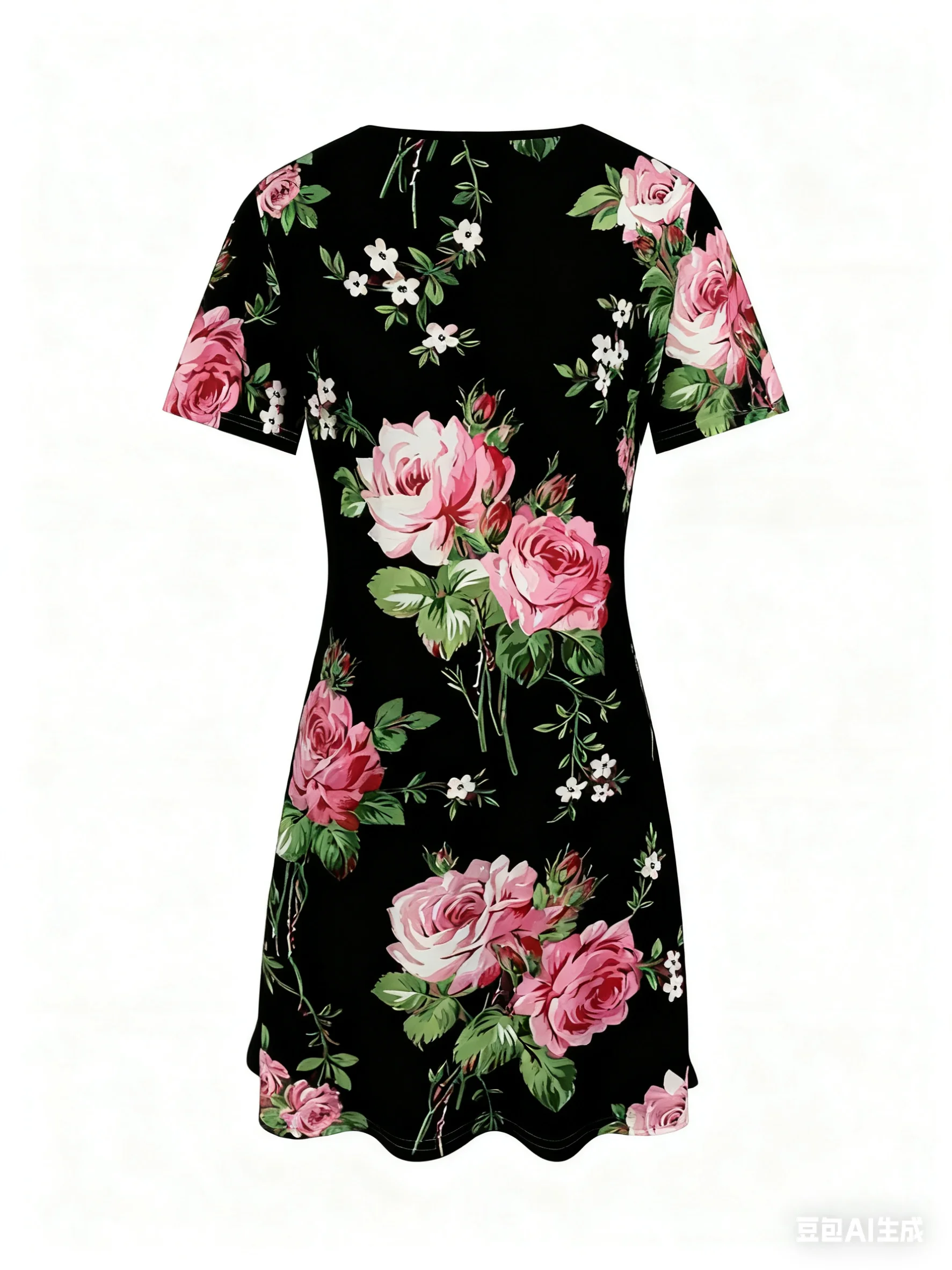 2025 nueva moda Rosa peonía Floral 3D impreso vestido de mujer Casual vacaciones viajes vestidos fiesta banquete vestido mujer ropa