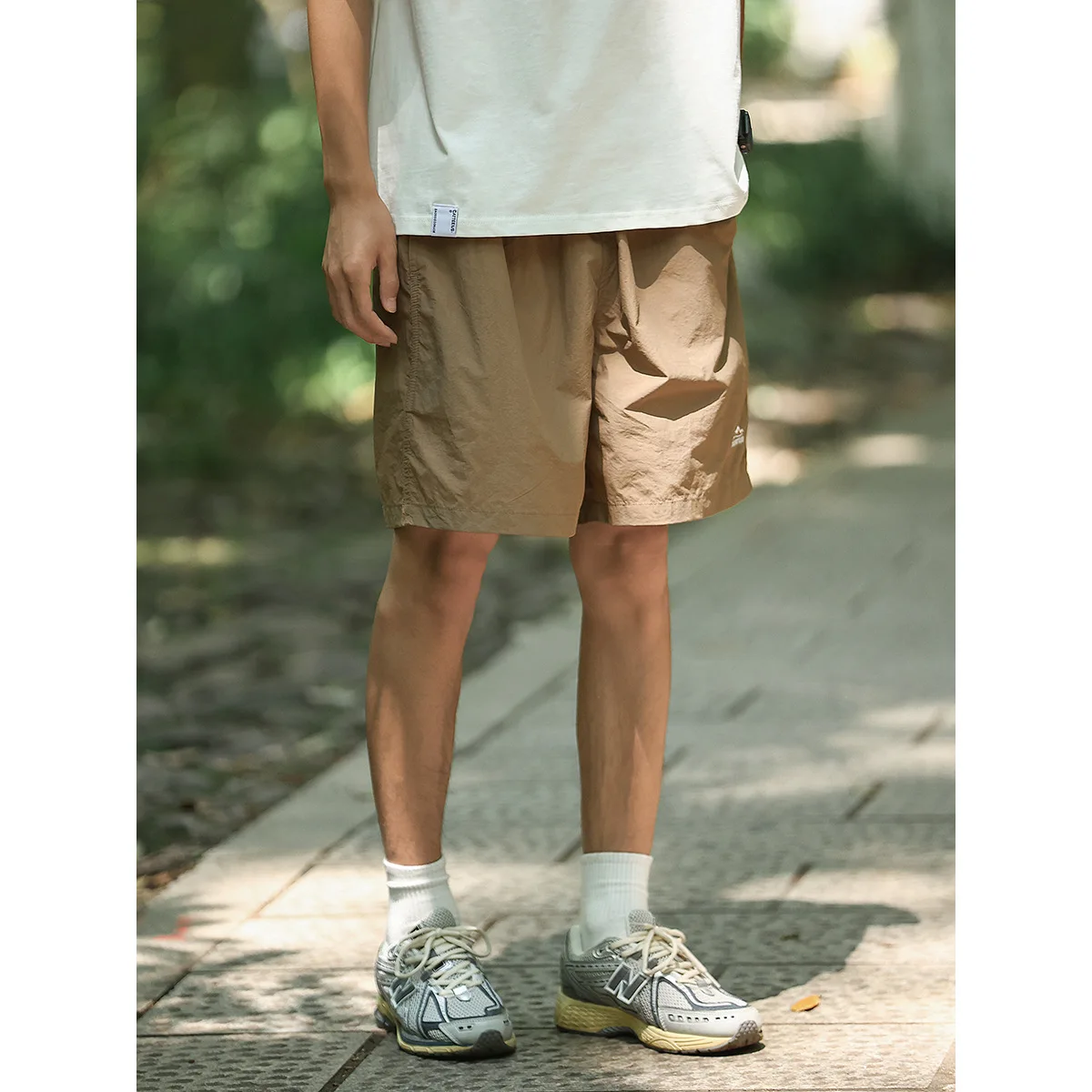 Ceperphu Spring Autumn Casual Open-Crotch Short Pants Men Outdoor Sports Quick-Dry Pants Invisible Zipper Five-Part Thin