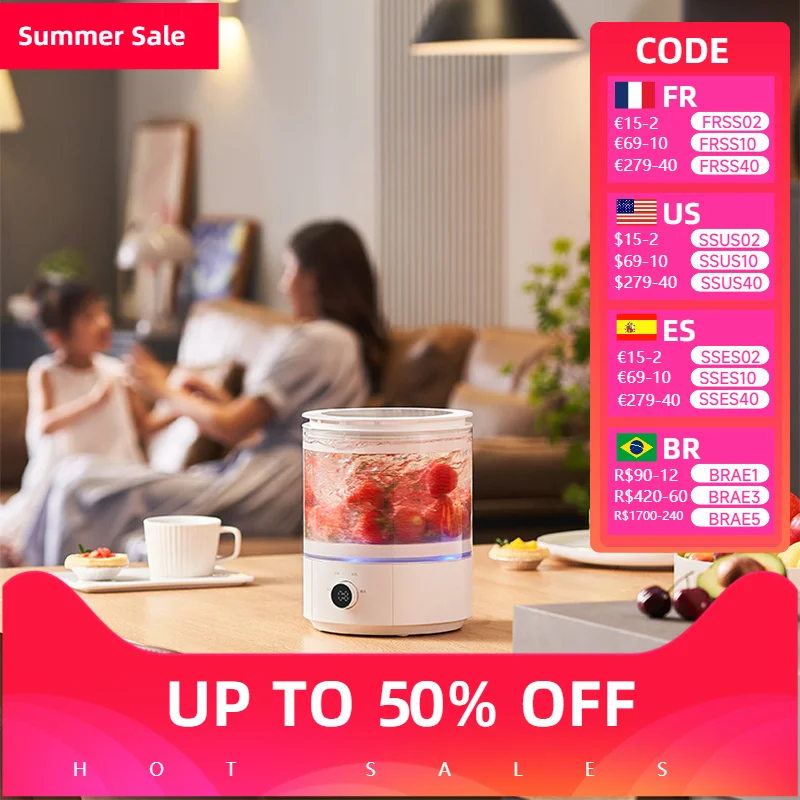 Mesin pembersih buah, penghilangan sisa pestisida, pembersih sterilisasi buah dan sayuran, pembersihan pusaran berkecepatan tinggi