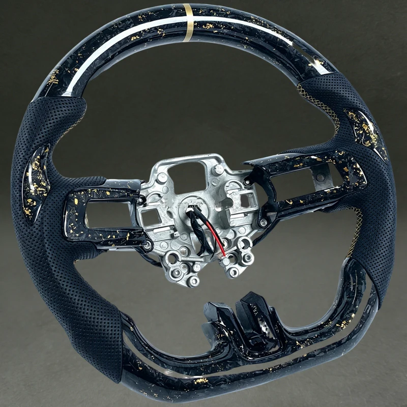 Gold New Forged Carbon Fiber Steering Wheel for Mustang 2015 2016 2017 2018 2019 2020 Support Custom Car Interior Accessories