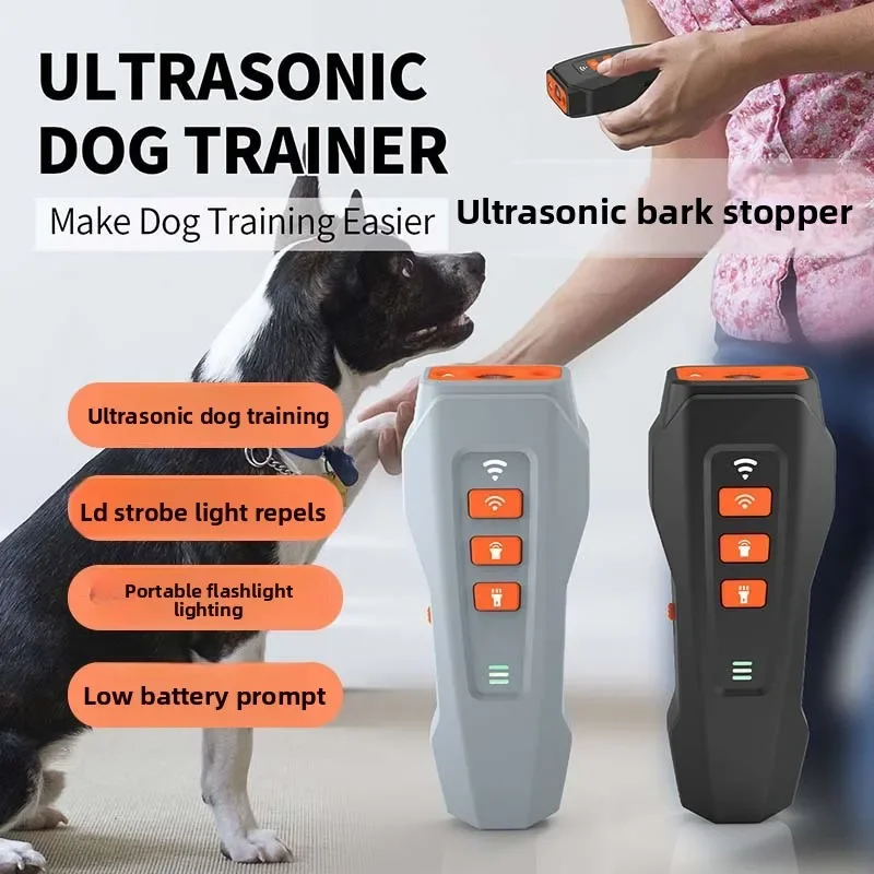 DurableUltrasonic Anti-barking Device Anti-dog Barking Artifact Rechargeable Variable Frequency LED Flash Light, Portable Dog Tr