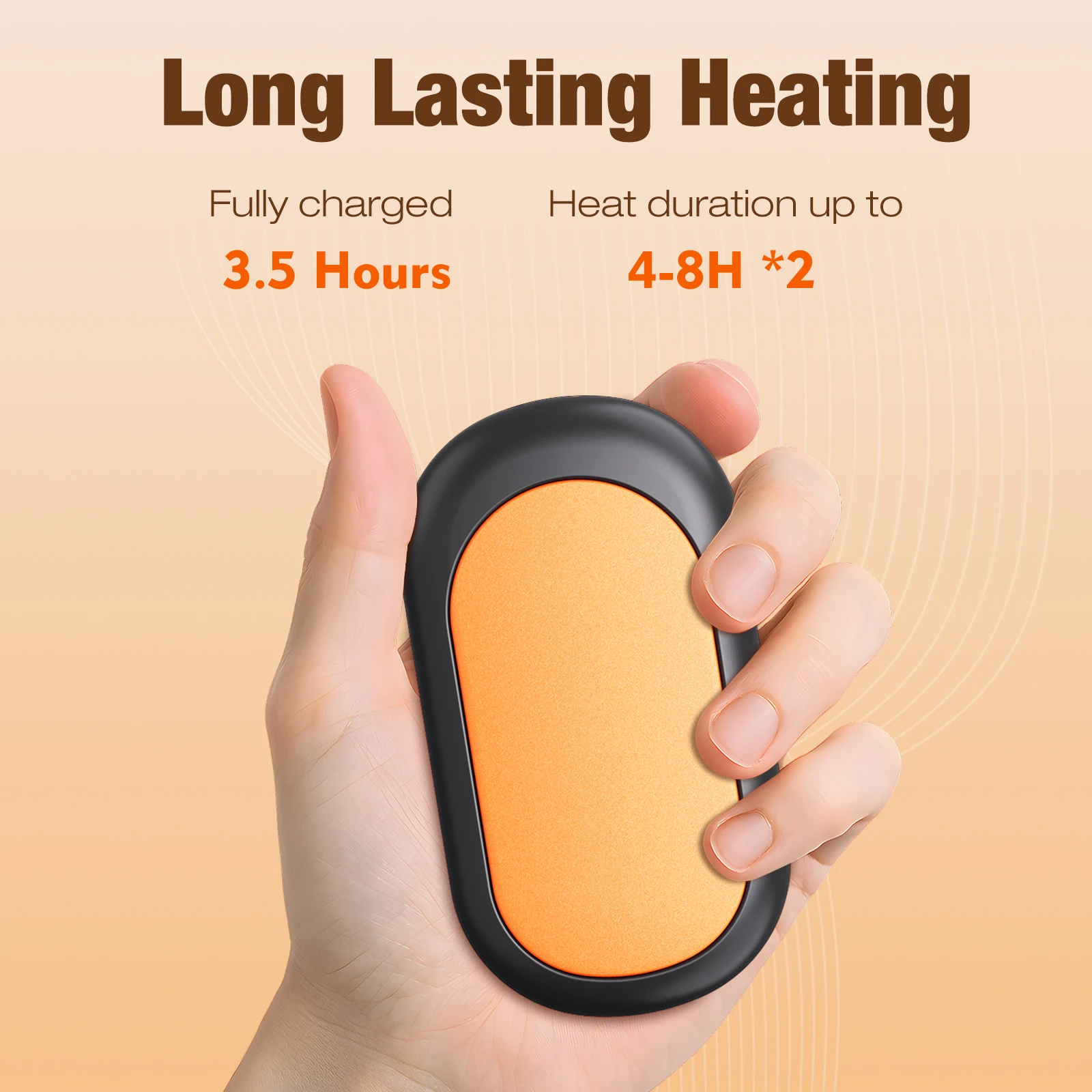 2-in-1 Magnetic Mini Hand Warmer with Three Levels of Temperature, Compact and Portable to Hold in Hand