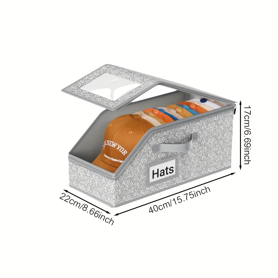 Baseball Cap Storage Box Multifunctional Dustproof Organizer 1Pc for Home Office Travel