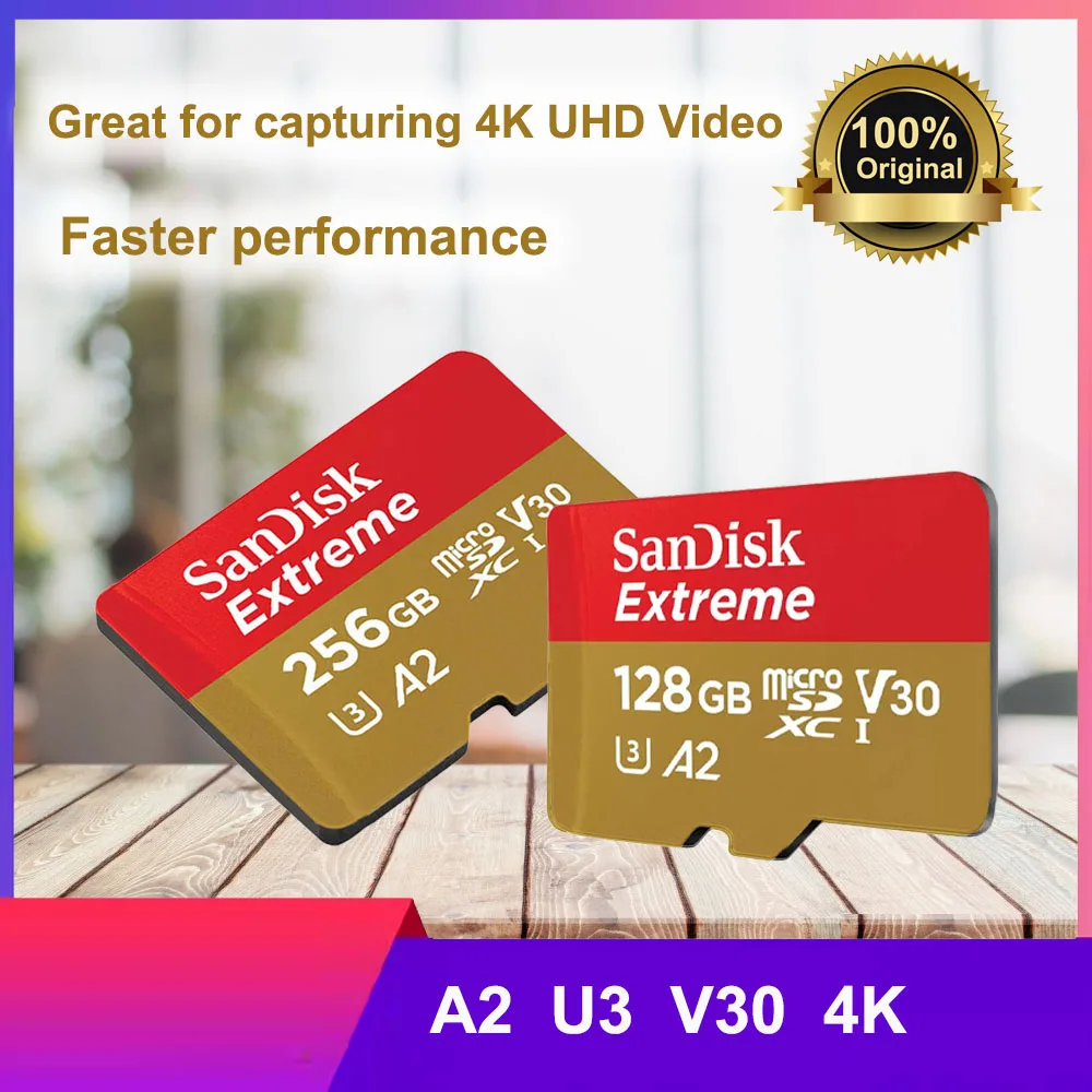 tarjeta-micro-sd-sandisk-original-extreme-4k-a2-v30-u3-flash-32gb-64gb-128gb-256gb-tarjeta-microsd-190mb-s-tarjeta-tf-para-telefono-tableta