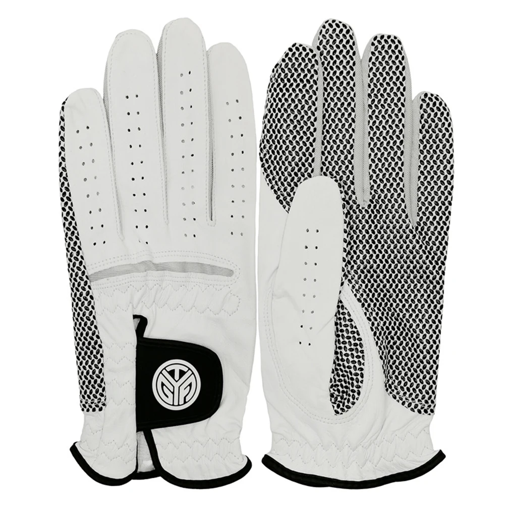 Men Left Hand Golf Glove Sheepskin Slip Resistant Wear Resistant Breathable for Sports