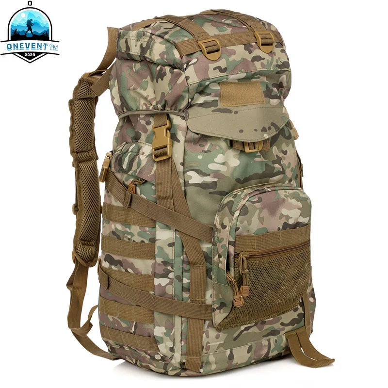 

60L Camouflage Bag Camping Outdoor Camouflage Backpack Travel Cycling Tactical Attack Backpack Hiking Bags