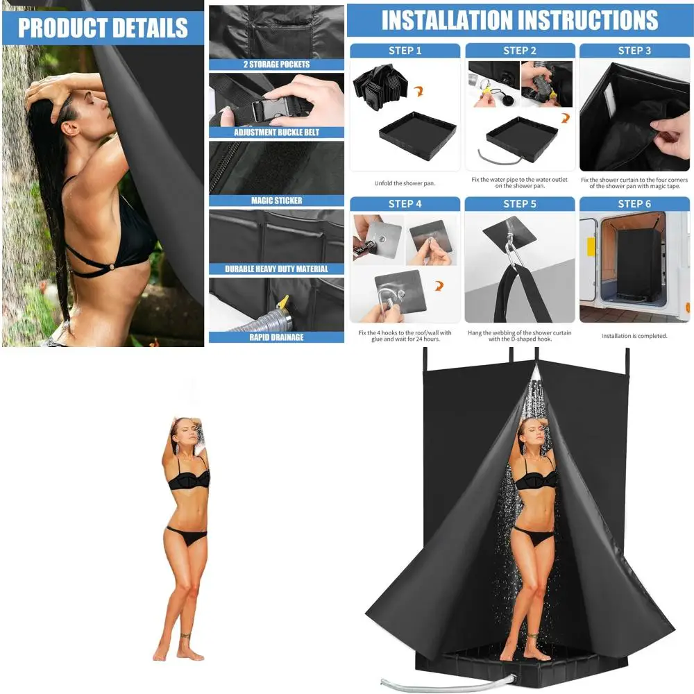 

Портативная душевая система для кемпинга с палаткой и дренажем для автодомов и активного отдыха на природе