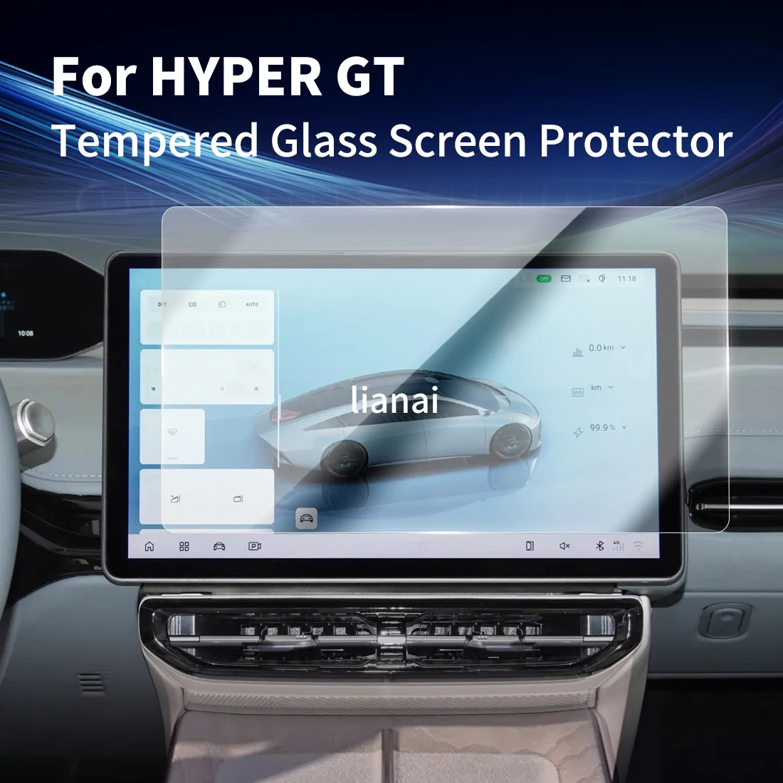 Screen Protector for 25-26 Hyper GT Tempered Glass GPS display Video Navigator Car Stickers Fingerprint-resistant supplies