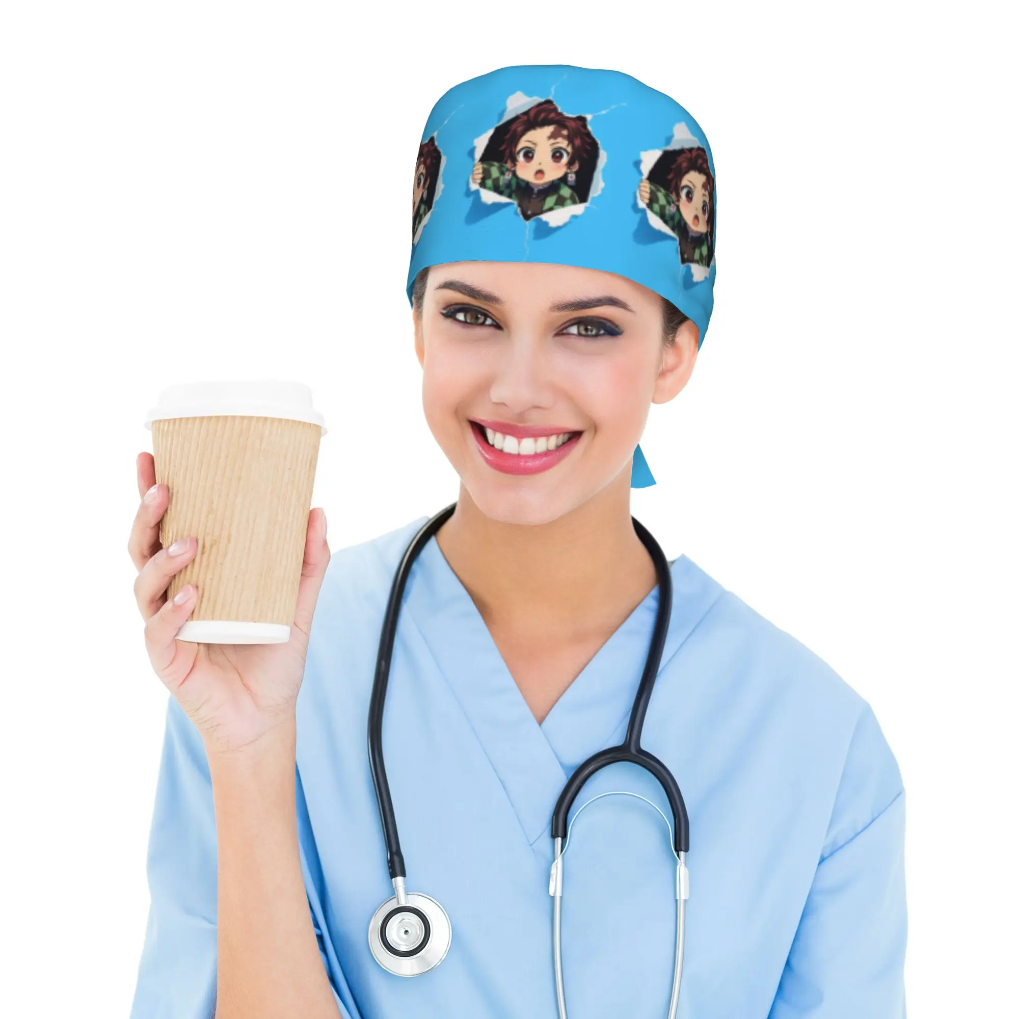 touca-personalizada-demones-s-slayer-para-profissionais-de-saude-unissex-ideal-para-chefs-e-uniformes-medicos
