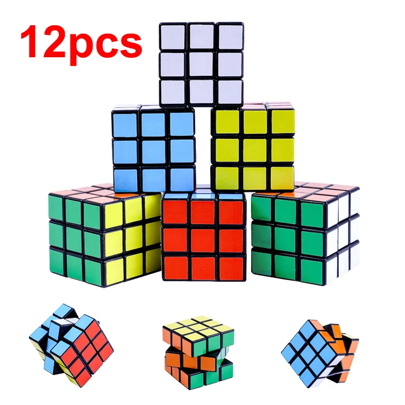 

12PCS/Bag Kids Toys Smallest 3x3x3 Magic Cube 3CM Puzzle Neo Cube Cubo Magic Sticker Adult Education Toys For Children Gift