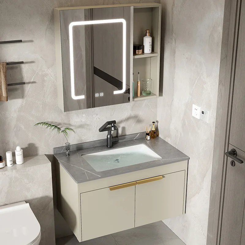 Rock slab bathroom cabinet combination face wash basin ceramic integrated bathroom wash table pool basin bathroom