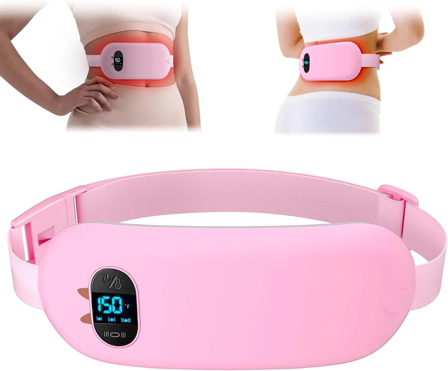 

Cordless Heating Pad for Cramps, Back Pain Relief with 6 Heat & Massage Modes, Portable Gift for Women