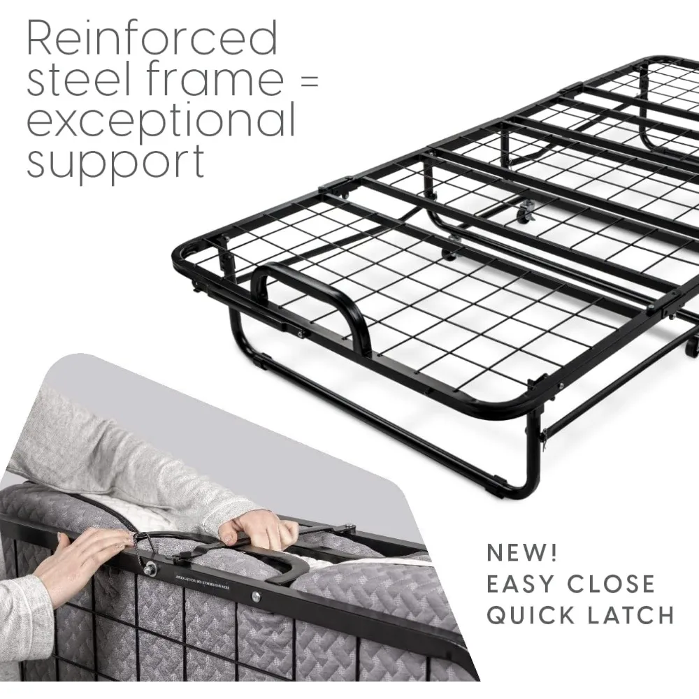 Deluxe-Klappbett mit Matratze für Erwachsene, tragbares Klappbett mit luxuriöser Memory-Schaum-Matratze und superstarkem Rahmen