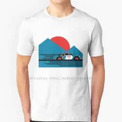 Alpina110-Tシャツ綿100%,アルパインラリー,レーシングカー,モータースポーツエンジン,ビンテージデザイン