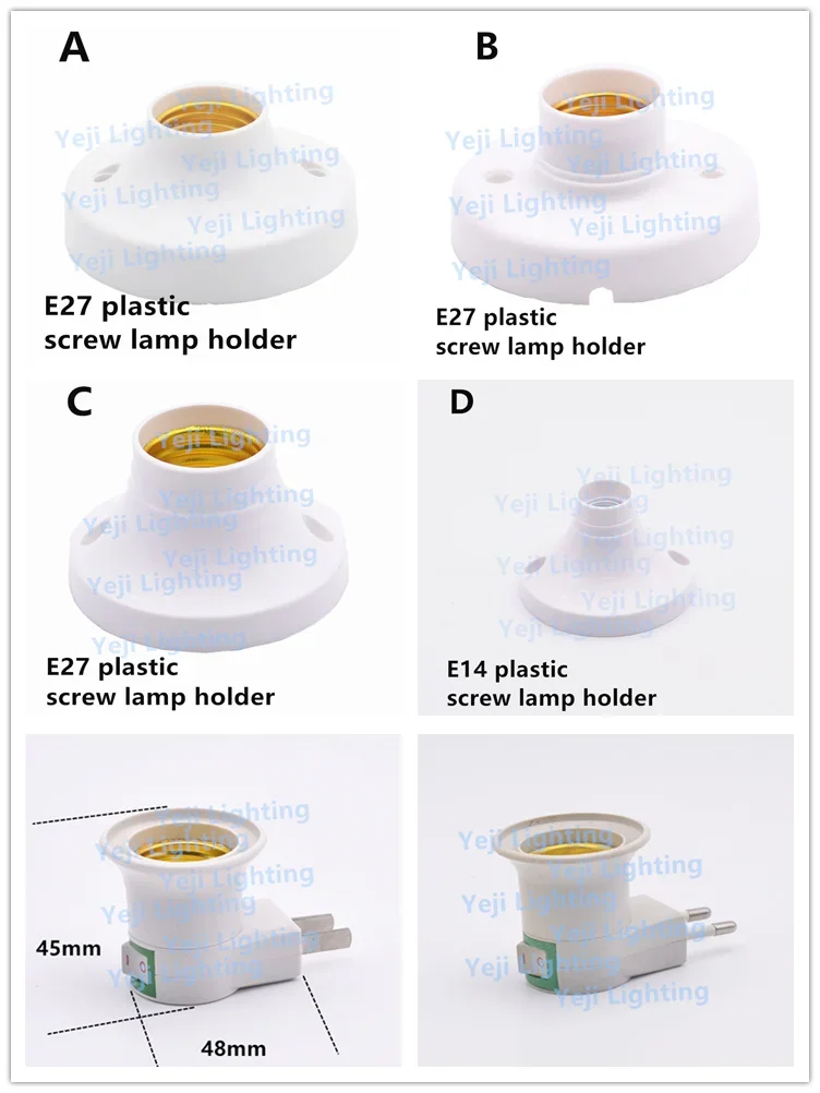 Portalampada da esterno a vite in plastica di alta qualità e nuovo di zecca per raccordi per prese luminose con lampadine e27