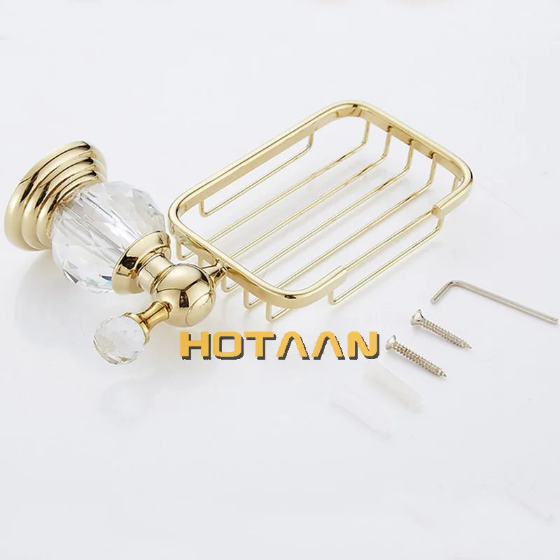 Gold Color Crystal Brass Ceramics Bathroom Accessories Soap Dishes/ Soap Holder/Soap Case Home Decoration Useful For Bathroom