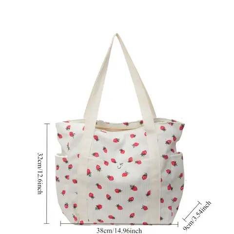 Fritidsmanchesterväska Studentdatorväska för klassrum Damväska med stor kapacitet för pendling 8 best sales tygväska för laptop - №1