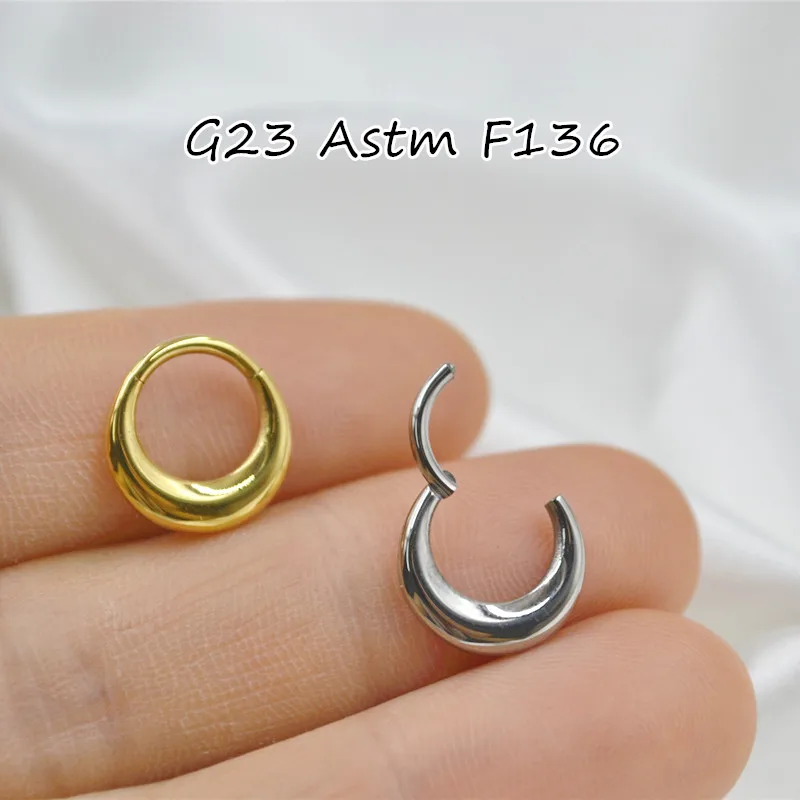 

10pcs G23 F136 Titanium Nose Hoop Septum Clicker Ring Earring Ear Tragus Helix Diath Cartilage 16Gx8 10mm Body Piercing Jewelry