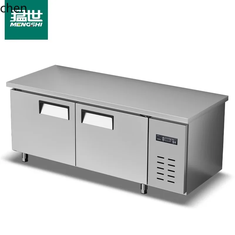 Banco da lavoro refrigerato HTT, congelatore per la conservazione della freschezza, cucina congelata in acciaio inossidabile, frigorifero con inserto senza gelo raffreddato ad aria