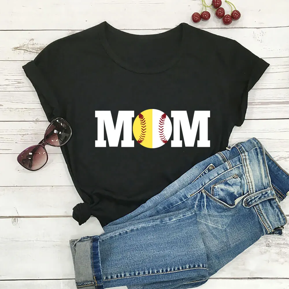 

Baseball Mom New Arrival Mother's Day Shirt 100%Cotton Women's Tshirt Summer Funny Casual Short Sleeve Top Tee Mom Birthday Gift