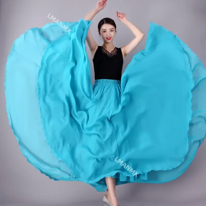 Dance Costume Women 720 Degree Chiffon Skirt Ballet Gypsy Dancer Practice Wear Assorted Long Dance Skirt Women Party Dresses