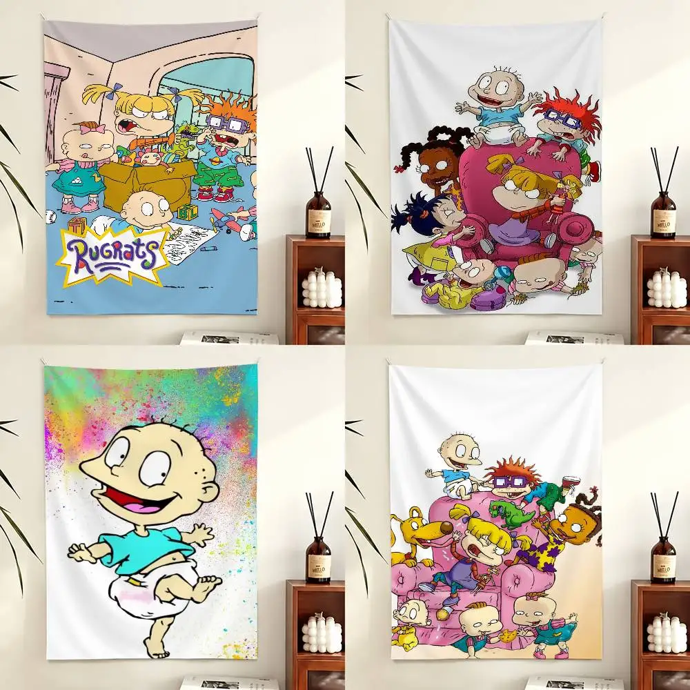 C-Cartoon R-Rugrats Flag Digital Printing Banner for Garage Wall Out Door Decoration