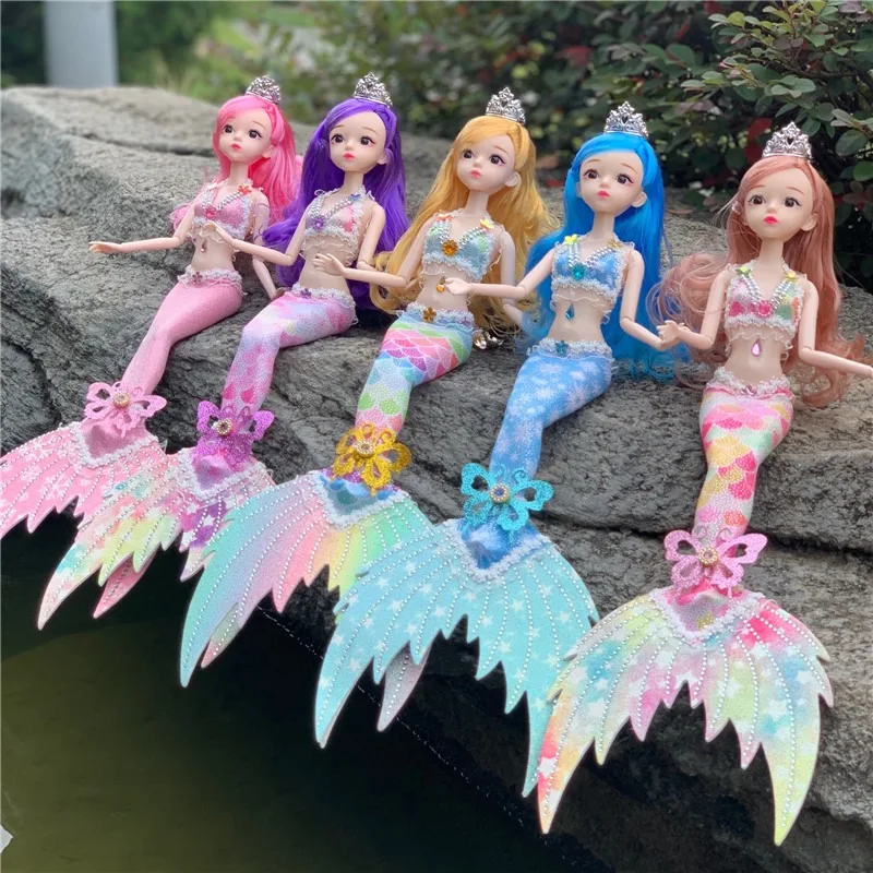 Diamond-tailed mermaid doll with butterfly wings Princess toy doll girl children's gifts