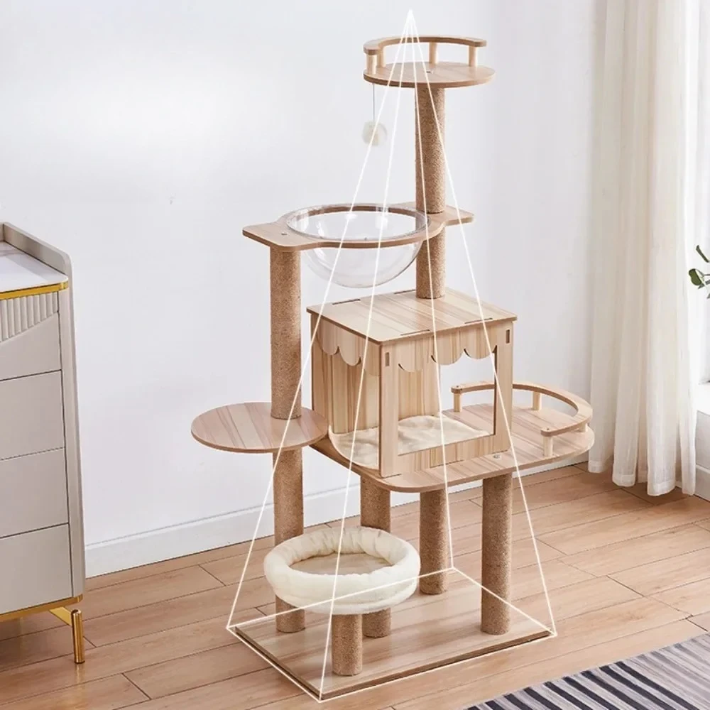 

#For Cat Climbing Frame Multi-Layer Modern Luxury Large Space Capsule Scratching Post Climbing Toy Outdoor Cat Tree Tower Toy