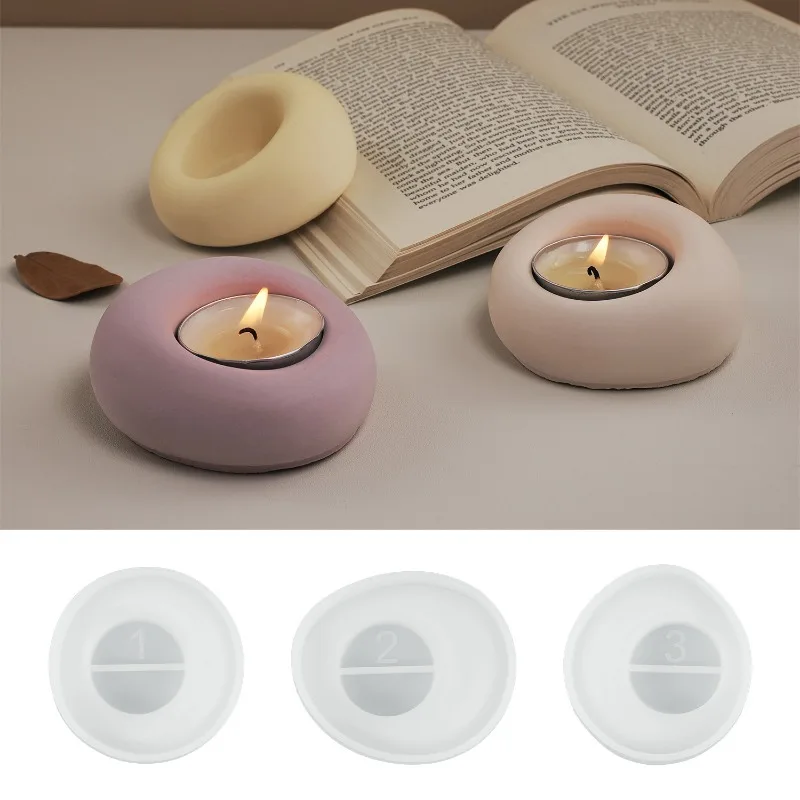 Irregular Candlestick Silicone Mold Round Bubble Candle Holder Molds Concrete Tealight Holder Mold Plaster Epoxy Resin Art Mould
