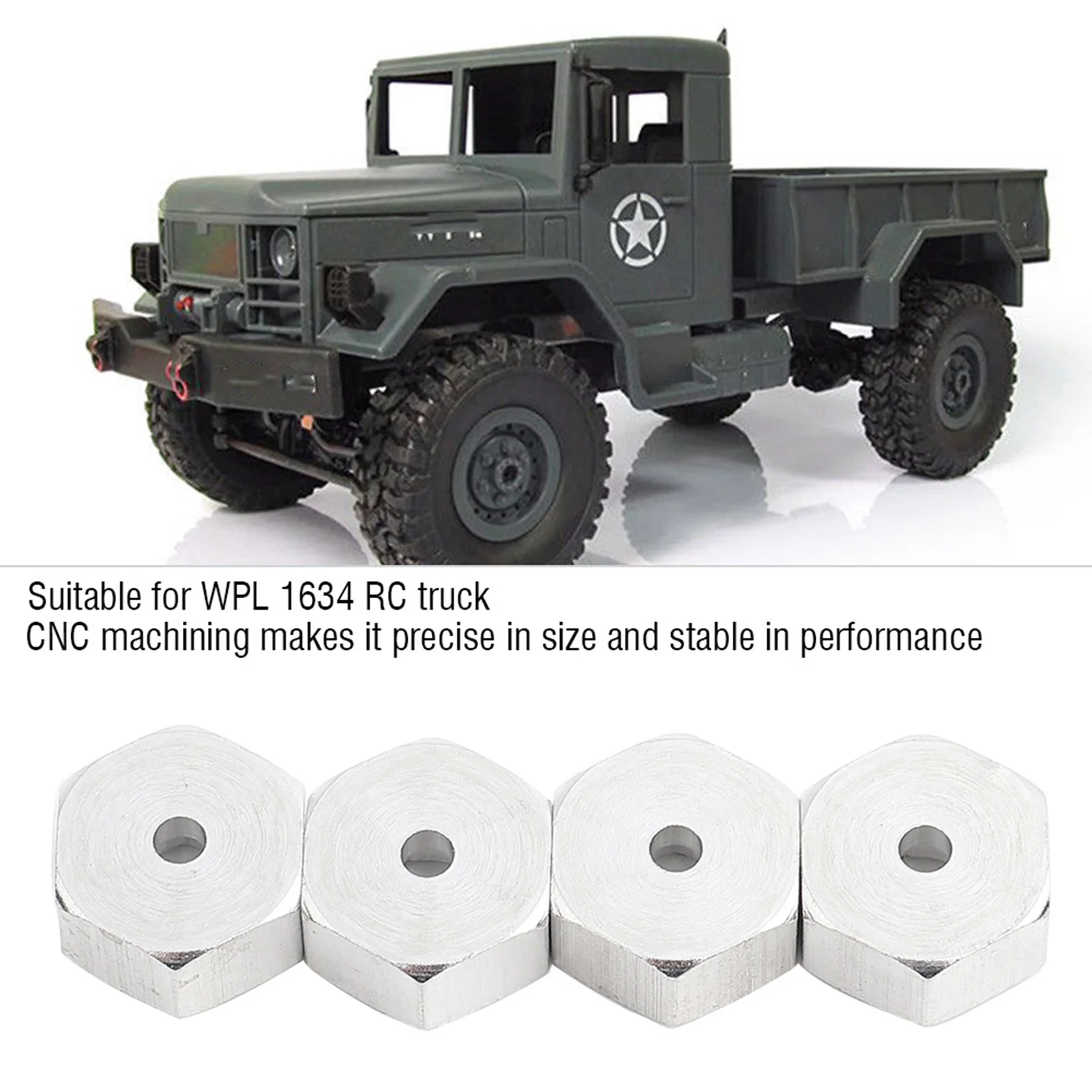 

Удлинитель колеса из алюминиевого сплава от 5 мм до 12 мм, адаптер шестигранной втулки для радиоуправляемого автомобиля WPL D12 RC Truck