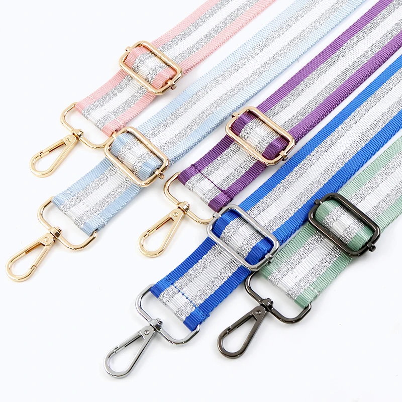 Deepeel 3,8 cm Damen-Taschenriemen, Farbe Silber, Seide, 80–130 cm, verstellbare Träger, One-Shoulder-Crossbody-Ersatztaschen-Zubehör – Detail 4