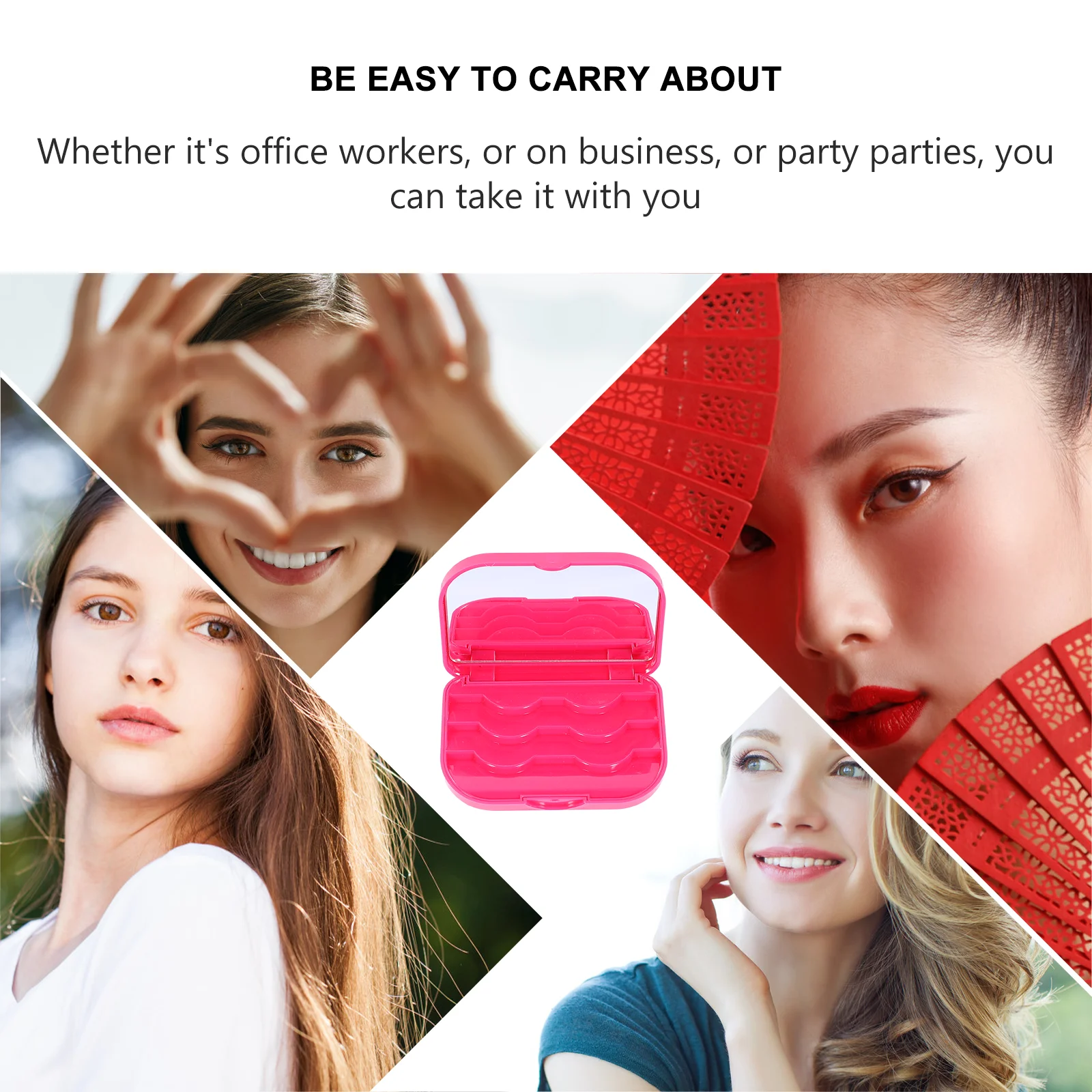 

Lash False Eyelash Storage Box Container Case Cute Holder Travel Eyelashes Fake