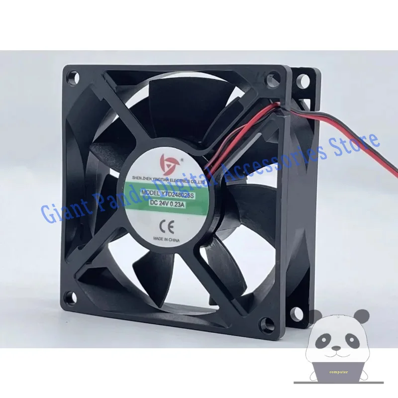 New Cooling Fan for YTD248025S 24V 0.23A 8cm Welding Machine Fan 2-Wire 80x80x25mm