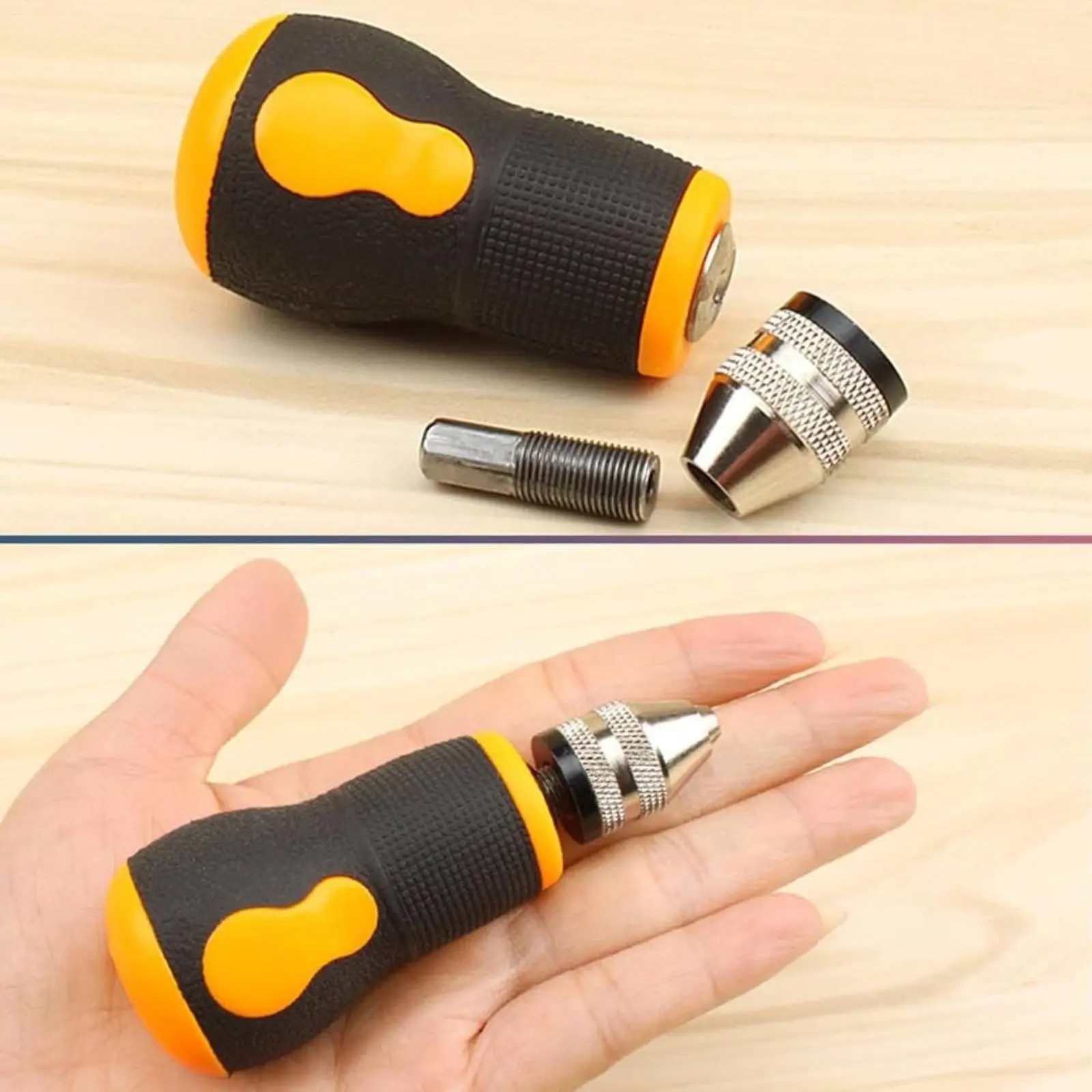 Manual Hand Drill No Battery Required Mini Hand Drill Precise Pin Vise Ergonomic Grip Anti-Slip Handle for Carpentry view 2