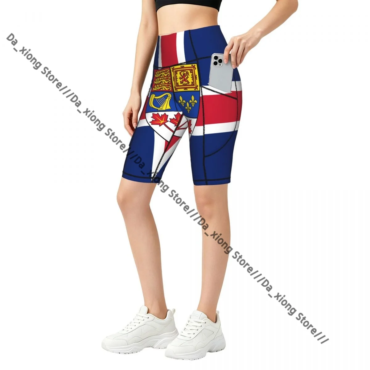 Female Hip Lift Yoga Shorts Flag Of The Kingdom Of Canada Daily Wear Fitness Active Pants