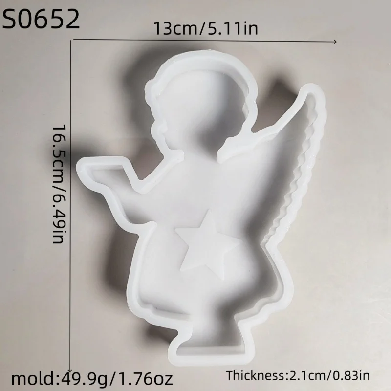 DIY A Pair of Angel Support Plugins Silicone Mold Gypsum Candle Base Desktop Decoration Ornament Epoxy Resin Mold Crafts Storage