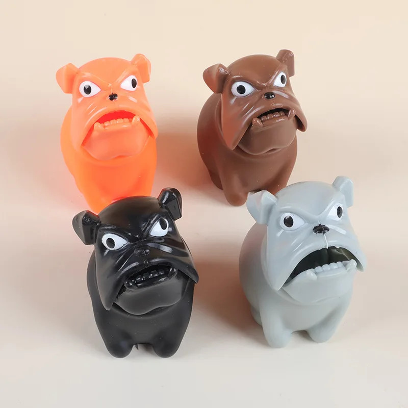 Cartoon Cute Bulldog Pinch Squeeze Will Stick Out Head Toys Creative Angry Puppy Children Stress Relief Vent Toys Holiday Gifts