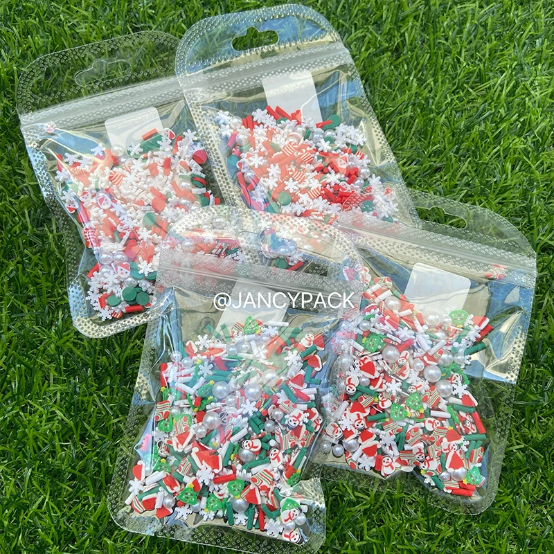 

10g Mixed Christmas Decoration Nail Charms Snowflake Polymer Soft Clay Slice Tree Snowman Cookie Soft Clay Flakes Nail Charms