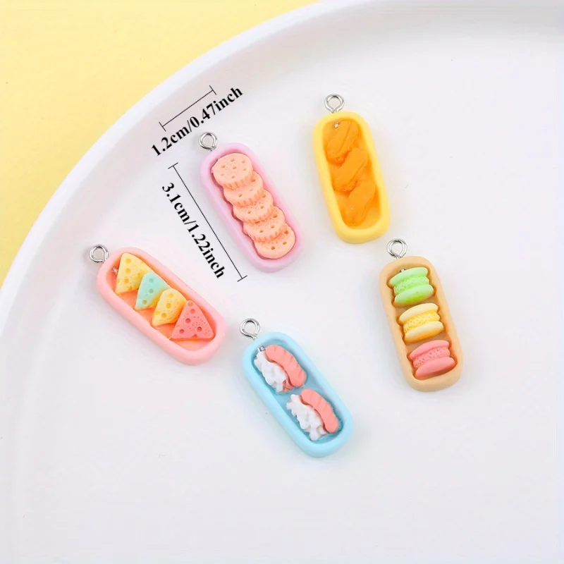 10 قطع محاكاة لطيف الغذاء السوشي الراتنج سحر DIY يدويا مجوهرات اكسسوارات صنع للأقراط جراب هاتف الديكور #3