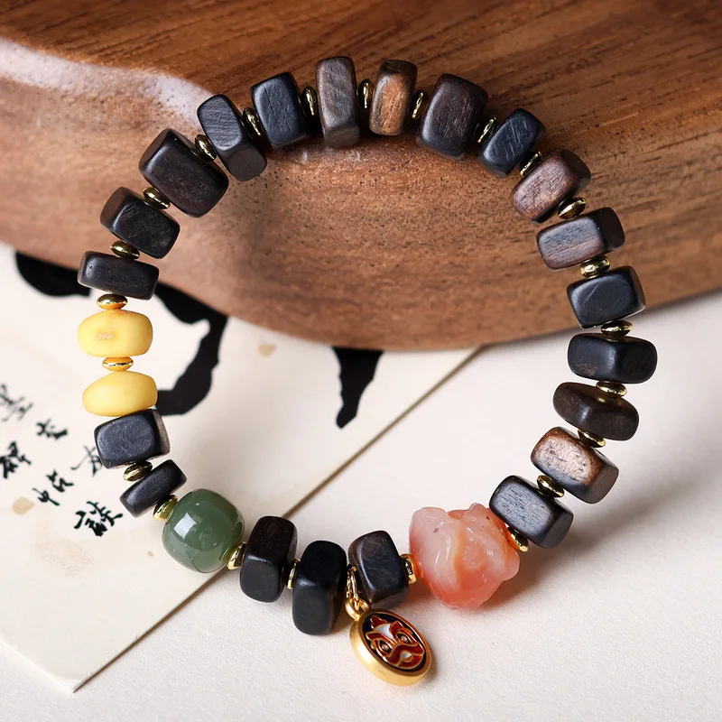 Tibetan-style , Vietnamese agarwood bracelet, Buddhist prayer beads, available for wholesale starting from one piece
