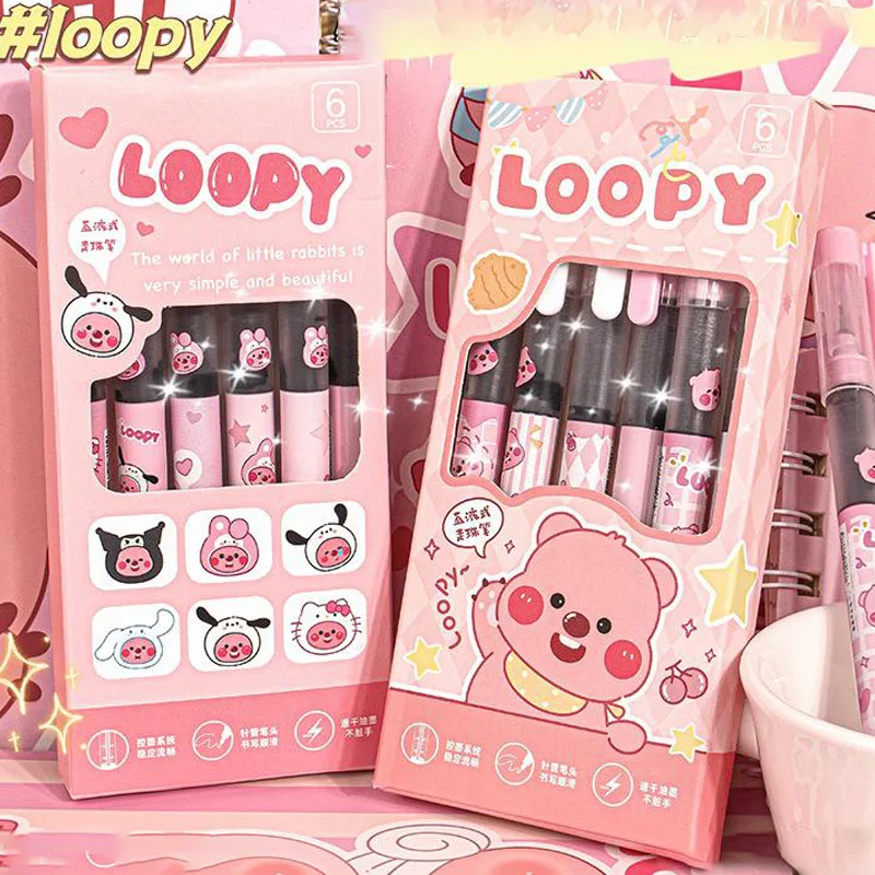 Kawaii Cute Loopy Little Beaver Neutral Pen Carbon Pen Signature Pen Stationery Student Exams Ins Toys Birthday Gift For Girls