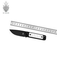 Kizer Fixed Blade Knife Smolt 1063A3 G10 Handle Pocket Knife with 3V Steel Blade Survival Knife for Hunting