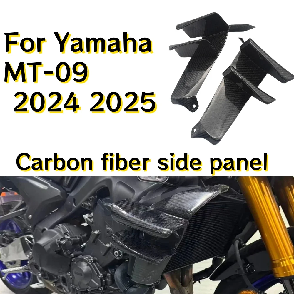 

For Yamaha MT09 MT-09 SP 2024 2025 3k Dry Carbon Fiber Radiator Guard Side Covers Fairing Part Kit Motorcycle Accessories