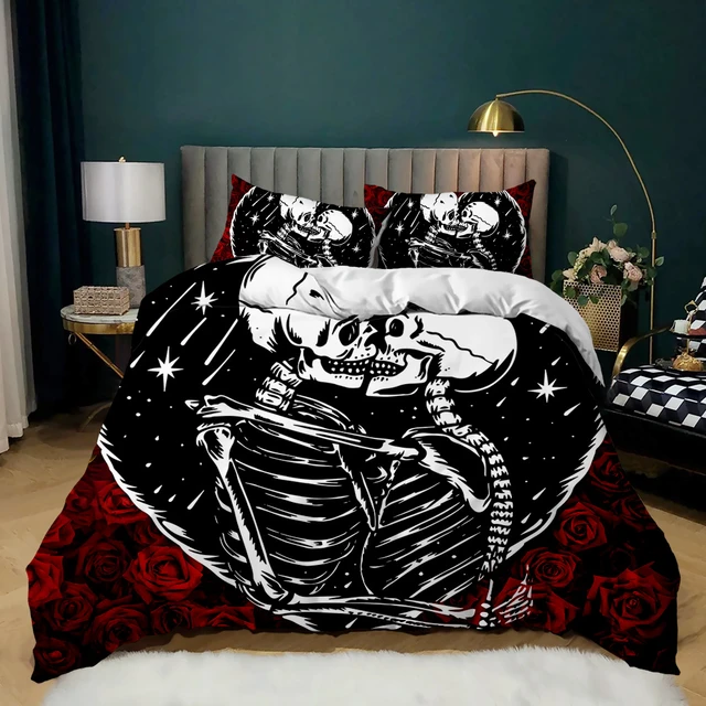 Halloween Skull Duvet Cover Soft King Size 3D Skull Printed Bedding Quilt Cover with Pillowcase for Lovers Bedding Set for Adult AliExpress