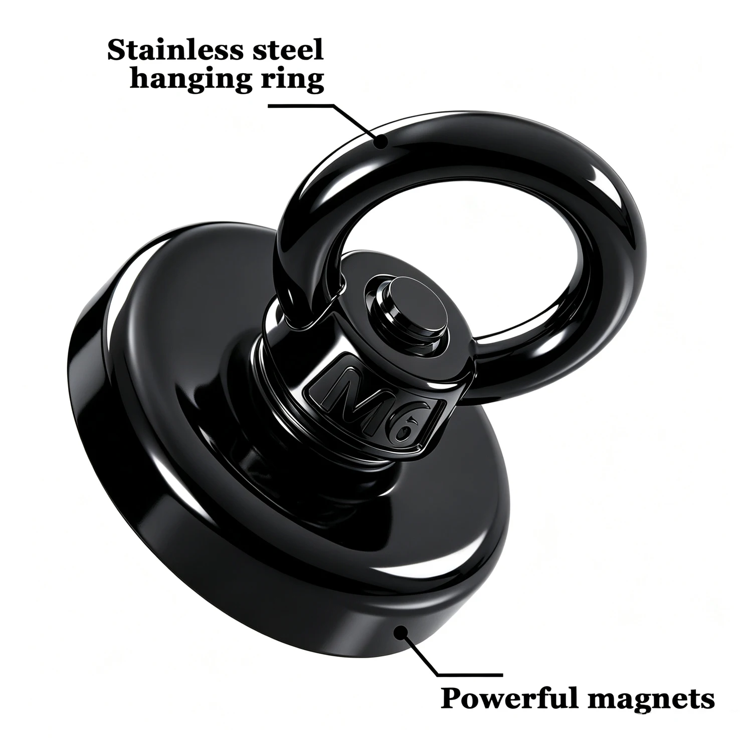 D16~D42mm Hochleistungs-Neodym-Angelhaken N52 Superstarker Seltenerd-Magnet mit Senkbohrung und Ösenbolzen für Bergungszwecke – Detail 5