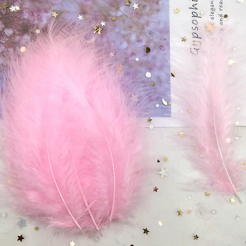 Turkey Feathers 50pcs 4-6 Inches 10-15cm Chicken Plumes Turkey Marabou Feathers for Carnival Halloween Christmas DIY Craft Decor