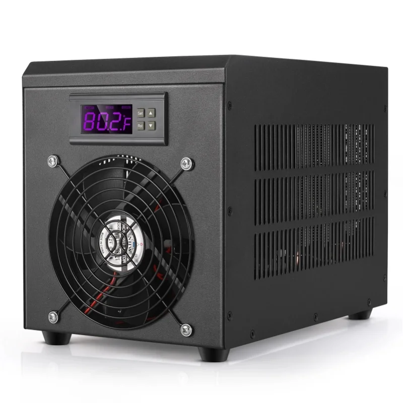 Aquarium Wasserkühler 60L Fischbecken Kühler-Heizsystem 10-40 ℃   Temperaturkonstante, leise 60L Anlage für die Heimzucht von Fischen und Garnelen in der Aquakultur mit Pumpe (60L Kühler & Heizgerät)