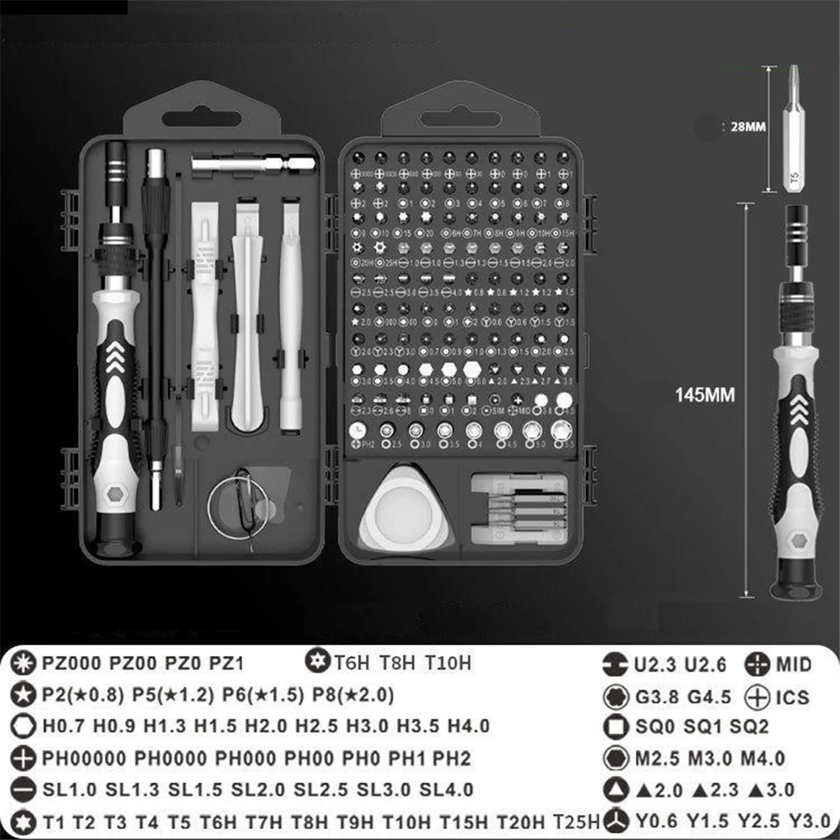 N18R 122-in-1 magnetische laptop schroevendraaierset, precisie schroevendraaierset, computerreparatieset handgereedschap zeskantschroevendraaier gereedschap