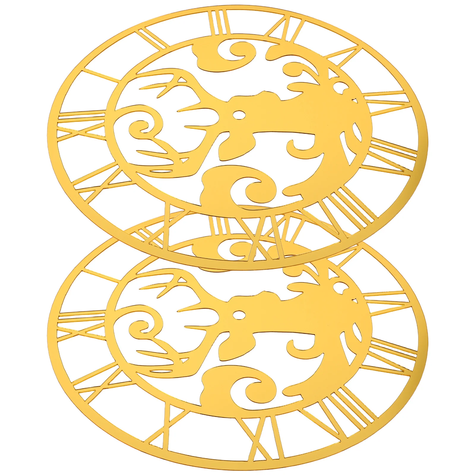 

2pcs Acrylic Mirror Wall Decals For Living Room Bedroom Office Home Decor Clock Sticker Wall Mirror Decals Silver